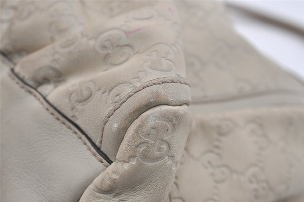 Authentic GUCCI Guccissima Abbey Shoulder Bag GG Leather 189833 White Junk 4756J