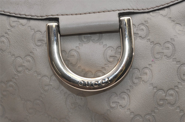 Authentic GUCCI Guccissima Abbey Shoulder Bag GG Leather 189833 White Junk 4756J