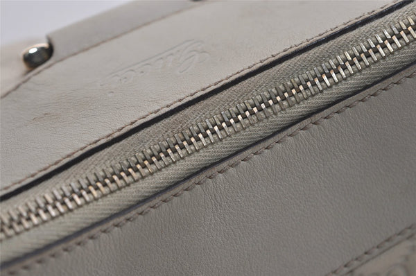 Authentic GUCCI Guccissima Abbey Shoulder Bag GG Leather 189833 White Junk 4756J