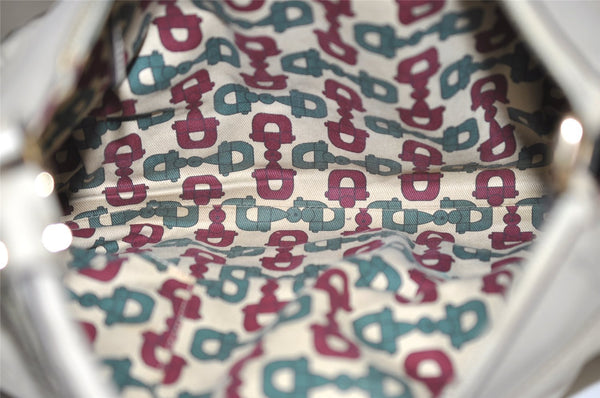 Authentic GUCCI Guccissima Abbey Shoulder Bag GG Leather 189833 White Junk 4756J