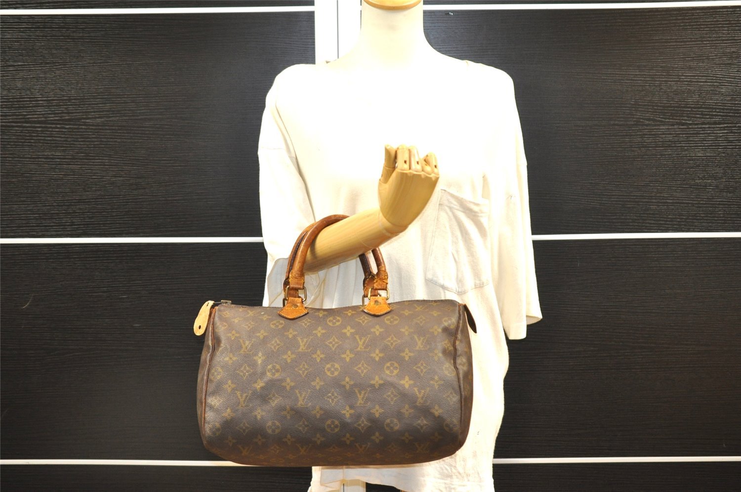 Authentic Louis Vuitton Monogram Speedy 35 Hand Boston Bag Old Model LV 4757I