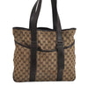 Authentic GUCCI Vintage Shoulder Tote Bag GG Canvas Leather 145971 Brown 4757J