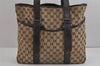 Authentic GUCCI Vintage Shoulder Tote Bag GG Canvas Leather 145971 Brown 4757J