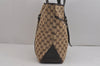 Authentic GUCCI Vintage Shoulder Tote Bag GG Canvas Leather 145971 Brown 4757J