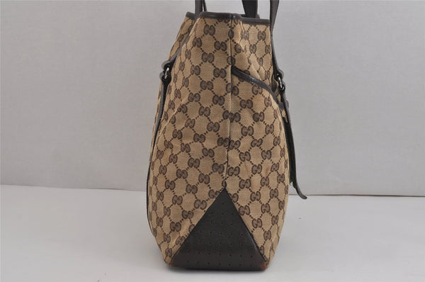 Authentic GUCCI Vintage Shoulder Tote Bag GG Canvas Leather 145971 Brown 4757J