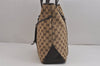 Authentic GUCCI Vintage Shoulder Tote Bag GG Canvas Leather 145971 Brown 4757J