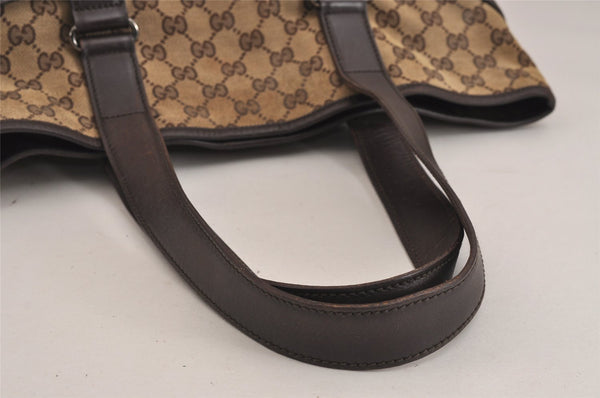 Authentic GUCCI Vintage Shoulder Tote Bag GG Canvas Leather 145971 Brown 4757J