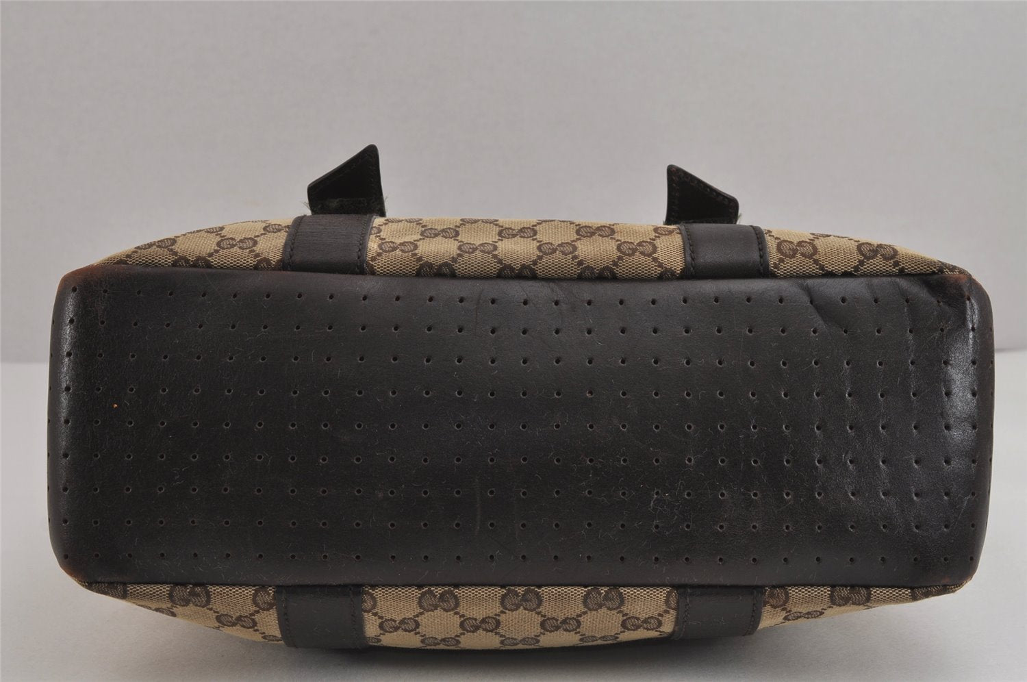 Authentic GUCCI Vintage Shoulder Tote Bag GG Canvas Leather 145971 Brown 4757J