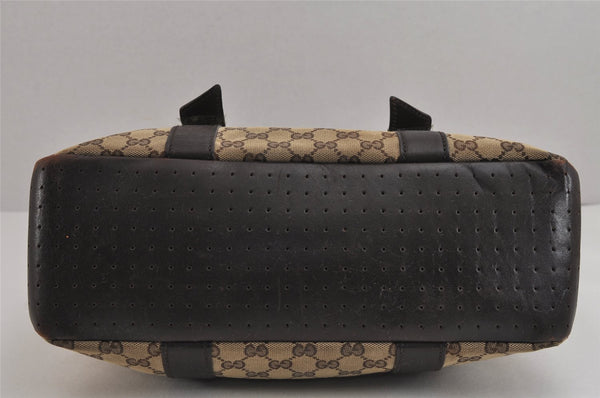 Authentic GUCCI Vintage Shoulder Tote Bag GG Canvas Leather 145971 Brown 4757J