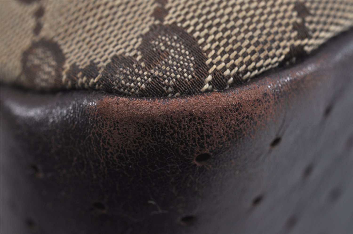 Authentic GUCCI Vintage Shoulder Tote Bag GG Canvas Leather 145971 Brown 4757J