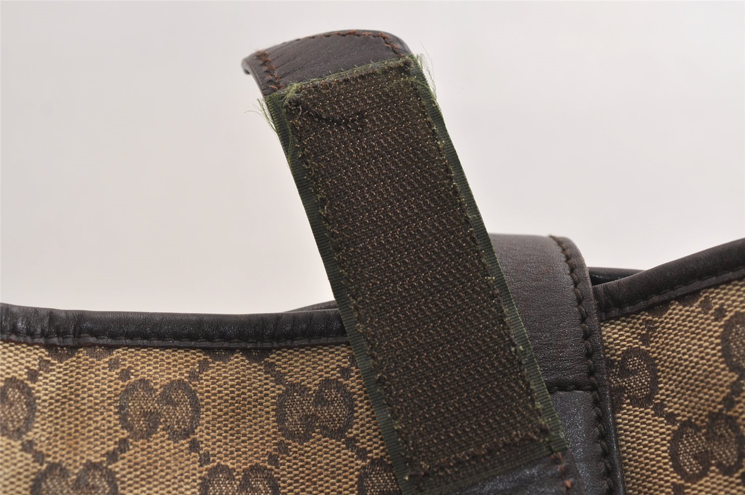 Authentic GUCCI Vintage Shoulder Tote Bag GG Canvas Leather 145971 Brown 4757J