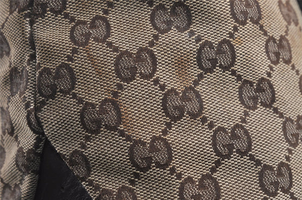 Authentic GUCCI Vintage Shoulder Tote Bag GG Canvas Leather 145971 Brown 4757J