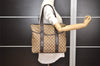 Authentic GUCCI Vintage Shoulder Tote Bag GG Canvas Leather 145971 Brown 4757J