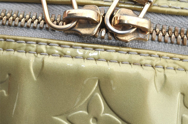 Auth Louis Vuitton Vernis Tompkins Square Hand Bag Light Green M91150 LV 4758I