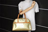 Auth Louis Vuitton Vernis Tompkins Square Hand Bag Light Green M91150 LV 4758I