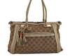 Authentic GUCCI Bamboo Bella 2Way Hand Bag GG Canvas Leather 282300 Brown 4758J