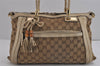 Authentic GUCCI Bamboo Bella 2Way Hand Bag GG Canvas Leather 282300 Brown 4758J