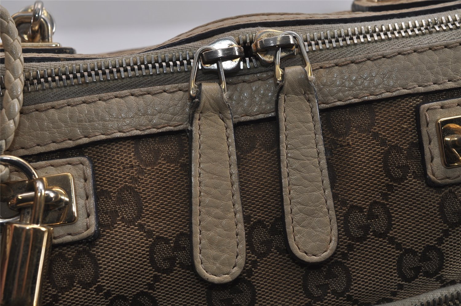 Authentic GUCCI Bamboo Bella 2Way Hand Bag GG Canvas Leather 282300 Brown 4758J