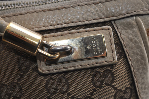 Authentic GUCCI Bamboo Bella 2Way Hand Bag GG Canvas Leather 282300 Brown 4758J