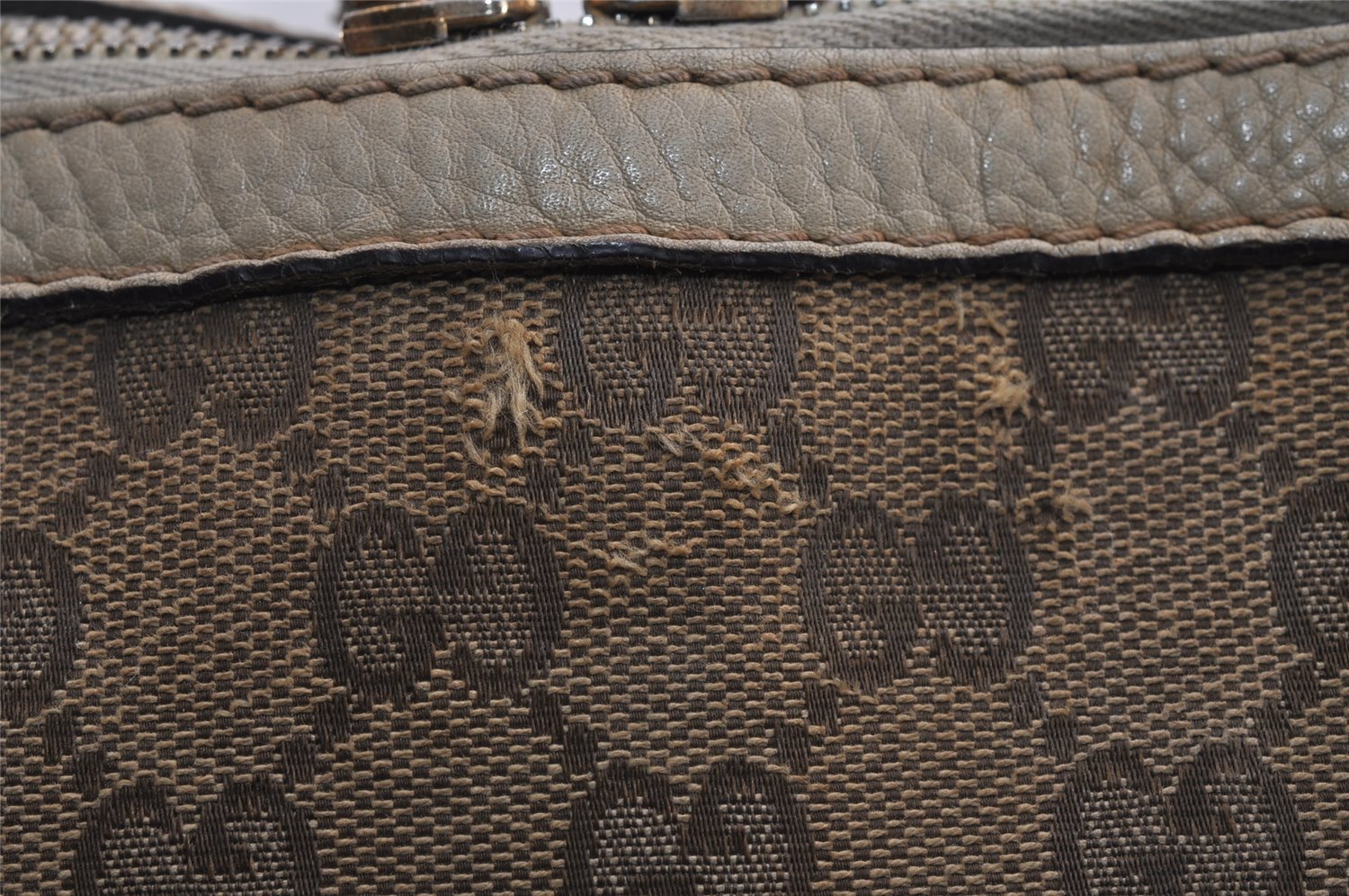 Authentic GUCCI Bamboo Bella 2Way Hand Bag GG Canvas Leather 282300 Brown 4758J