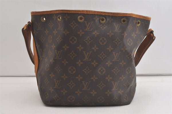 Authentic Louis Vuitton Monogram Petit Noe M42226 Shoulder Drawstring Bag 4761K