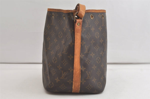 Authentic Louis Vuitton Monogram Petit Noe M42226 Shoulder Drawstring Bag 4761K