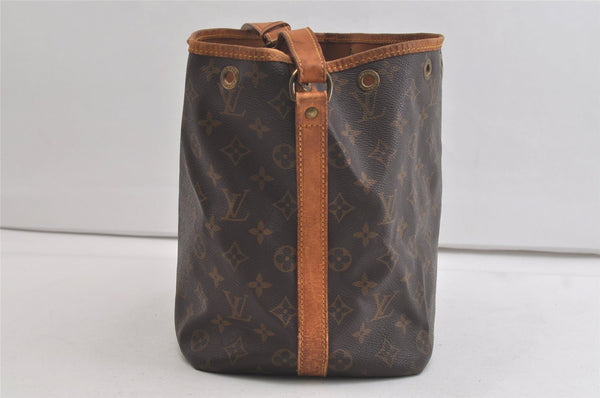 Authentic Louis Vuitton Monogram Petit Noe M42226 Shoulder Drawstring Bag 4761K