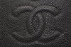 Authentic CHANEL Caviar Skin CC Logo Bifold Long Wallet Purse Black 4762J