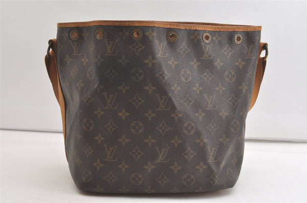Authentic Louis Vuitton Monogram Petit Noe M42226 Shoulder Drawstring Bag 4763K