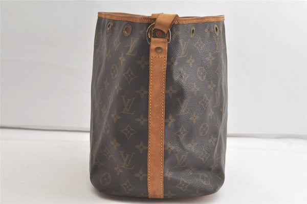 Authentic Louis Vuitton Monogram Petit Noe M42226 Shoulder Drawstring Bag 4763K