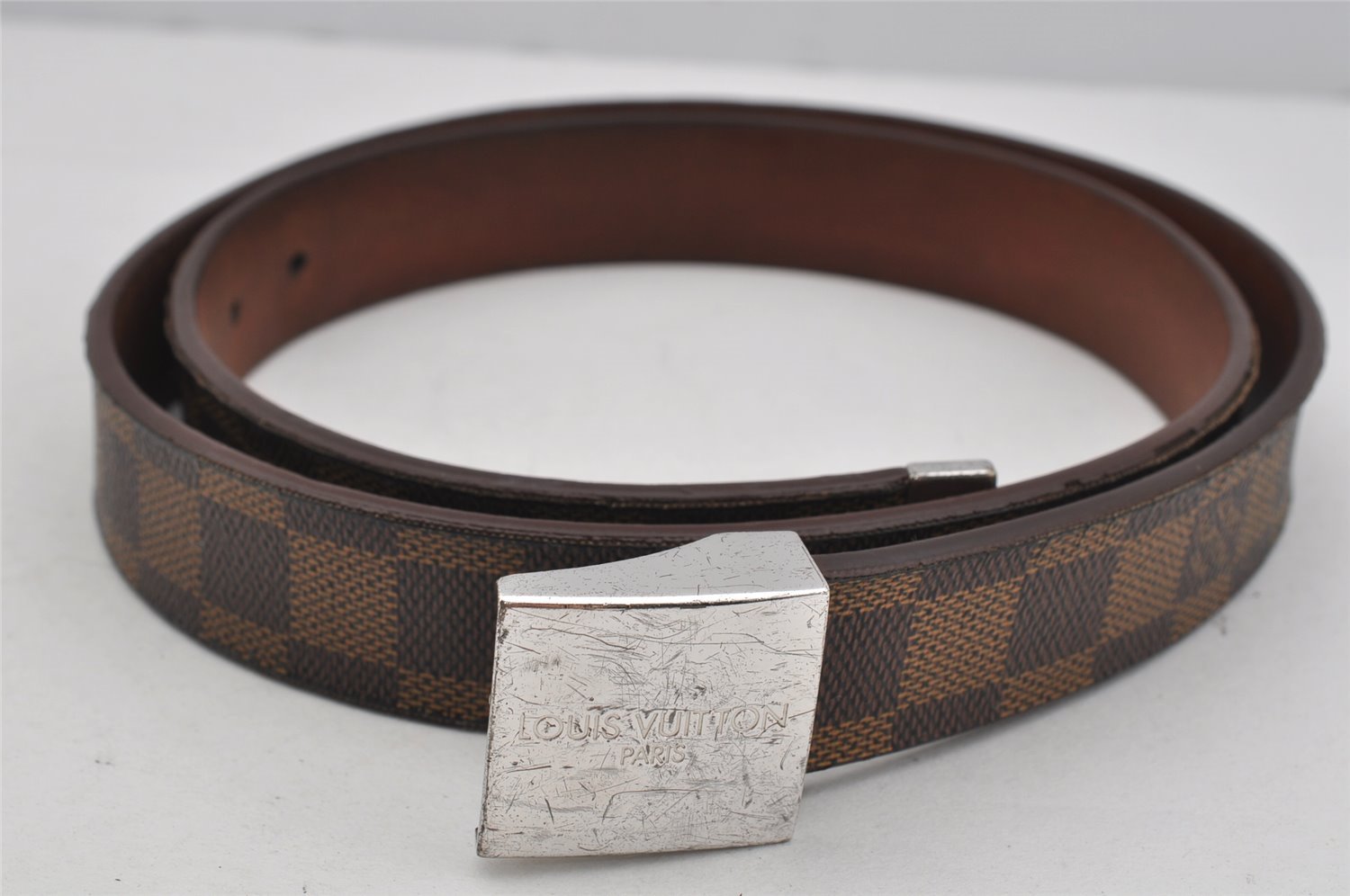 Authentic Louis Vuitton Damier Ceinture Carre Belt 100cm 39.4