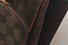 Authentic GUCCI Web Sherry Line Clutch Hand Bag GG PVC Leather Brown Junk 4765I