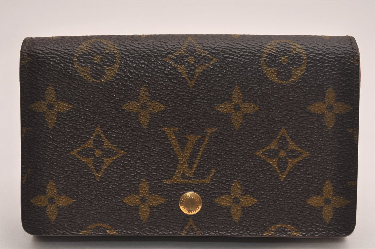 Auth Louis Vuitton Monogram Porte Monnaie Billets Tresor Wallet M61730 LV 4766J
