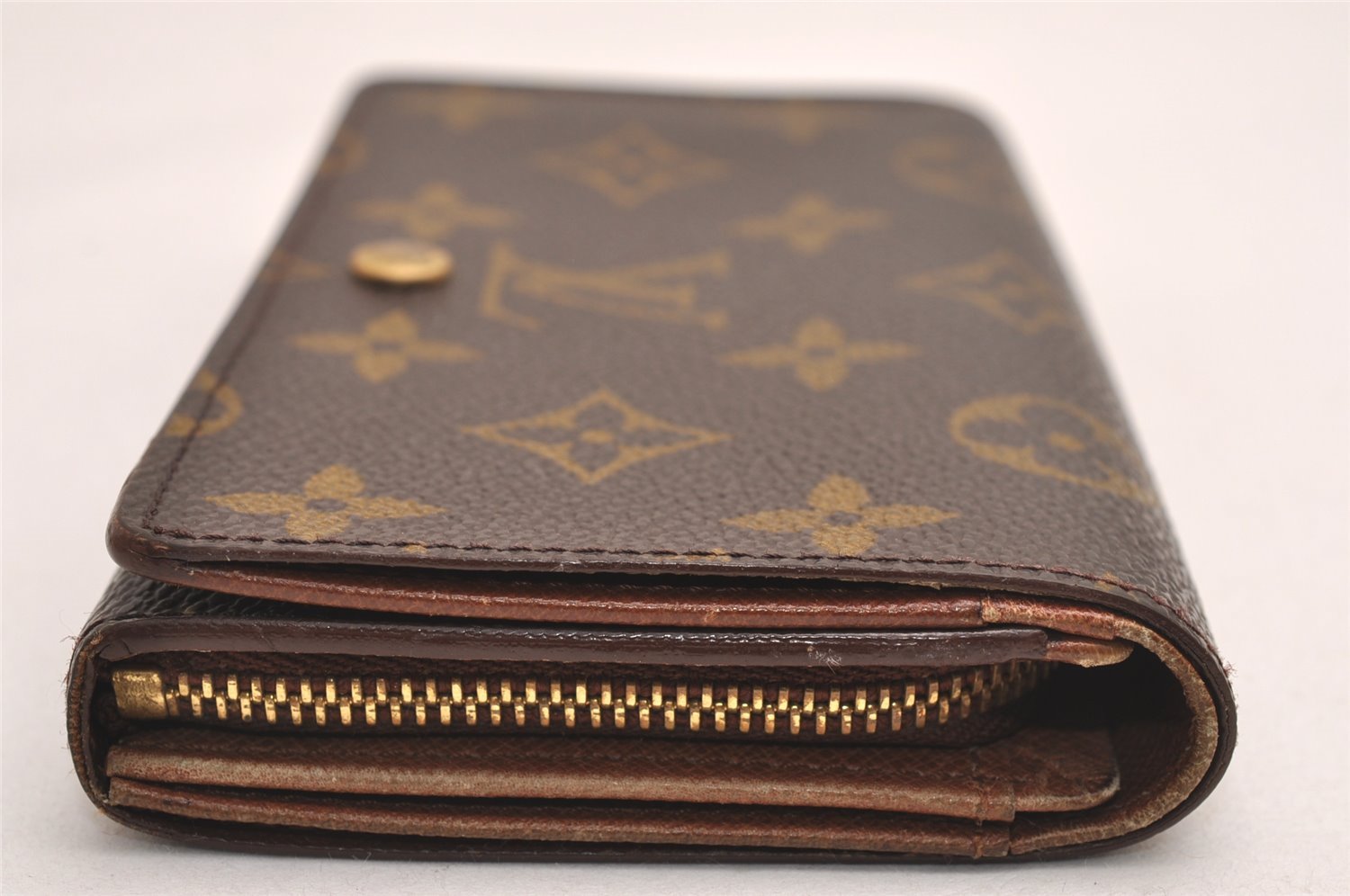 Auth Louis Vuitton Monogram Porte Monnaie Billets Tresor Wallet M61730 LV 4766J