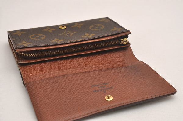 Auth Louis Vuitton Monogram Porte Monnaie Billets Tresor Wallet M61730 LV 4766J