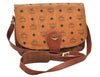 Authentic MCM Vintage Visetos Leather Shoulder Cross Body Bag Purse Brown 4767K