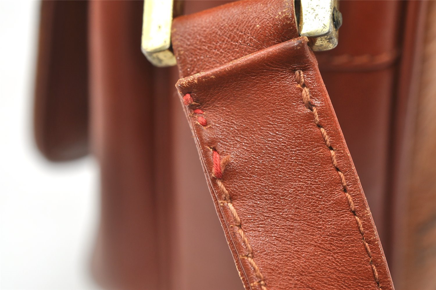 Authentic MCM Vintage Visetos Leather Shoulder Cross Body Bag Purse Brown 4767K