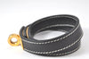 Authentic HERMES Bracelet Bangle Kelly Double Tours Leather Black 4769K