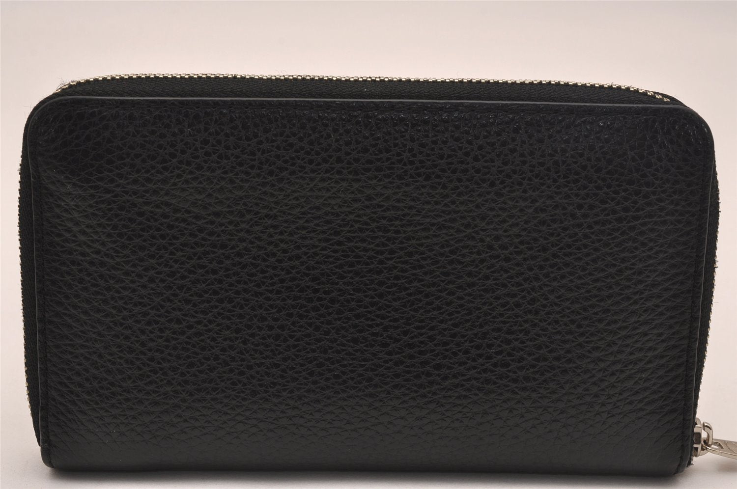 Authentic COACH x Disney Round Zip Medium Long Wallet Leather Black 4770J