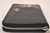 Authentic COACH x Disney Round Zip Medium Long Wallet Leather Black 4770J