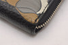 Authentic COACH x Disney Round Zip Medium Long Wallet Leather Black 4770J