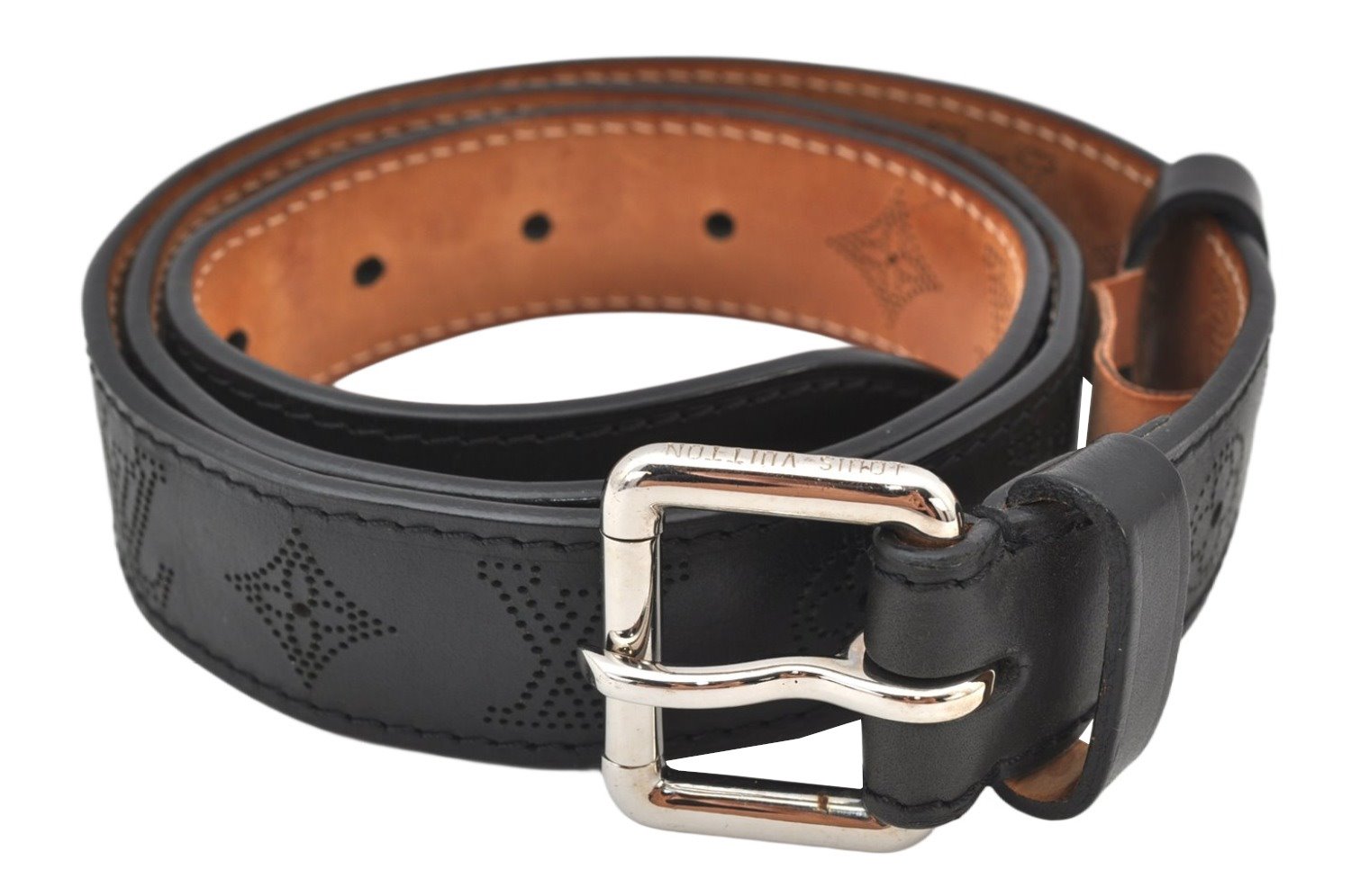 Auth Louis Vuitton Mahina Ceinture Perfo Belt 90cm 35.4