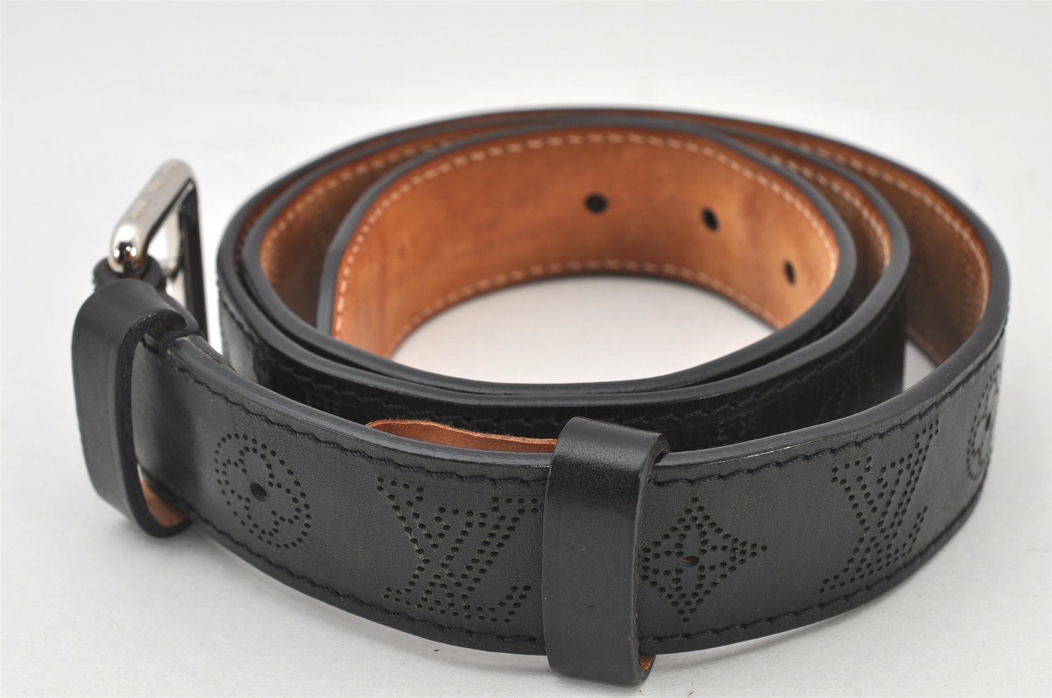 Auth Louis Vuitton Mahina Ceinture Perfo Belt 90cm 35.4