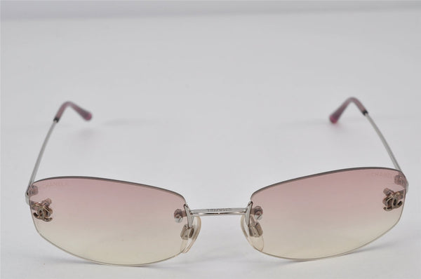 Authentic CHANEL Sunglasses CC Logos CoCo Mark Titanium 4002 Pink Clear 4771K