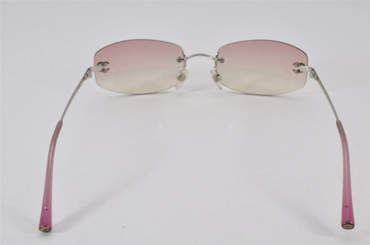 Authentic CHANEL Sunglasses CC Logos CoCo Mark Titanium 4002 Pink Clear 4771K