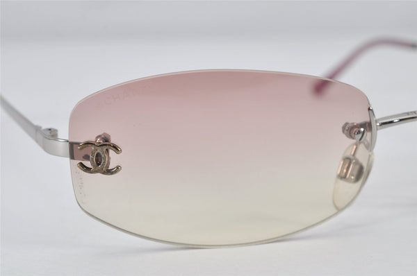 Authentic CHANEL Sunglasses CC Logos CoCo Mark Titanium 4002 Pink Clear 4771K