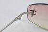 Authentic CHANEL Sunglasses CC Logos CoCo Mark Titanium 4002 Pink Clear 4771K