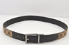 Authentic GUCCI Vintage Belt GG Canvas Leather 32.5-34.4" Brown 4772K