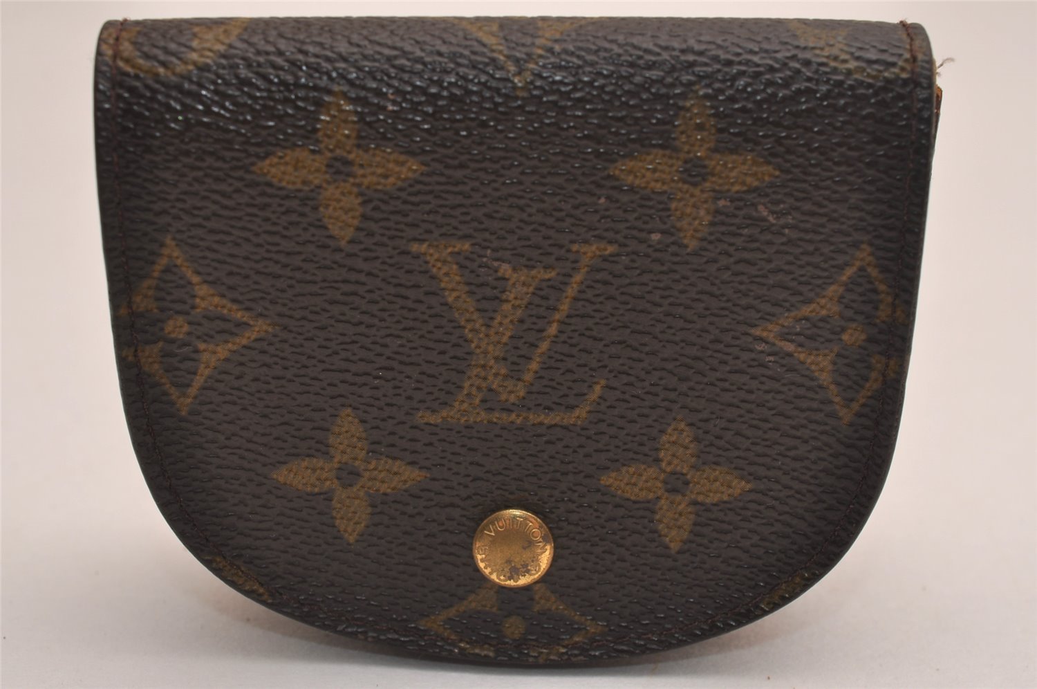 Authentic Louis Vuitton Monogram Porte Monnaie Gousset M61970 Coin Purse 4773J