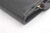 Authentic CHANEL Butterfly Camellia Calf Skin CC Logo Bifold Wallet Black 4773K